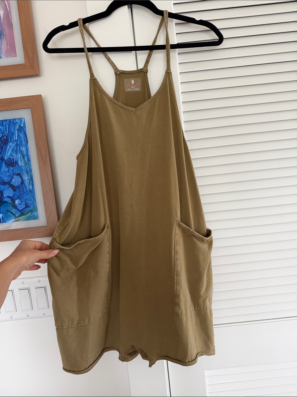 FP Movement by Free People Olive Green Pocket Cami Dress